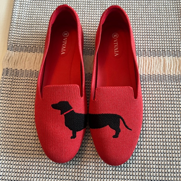 VIVAIA Audrey Women's Round-Toe Flats Slip On Red Knit Loafer Size 38/US 7.5 - Picture 5 of 11